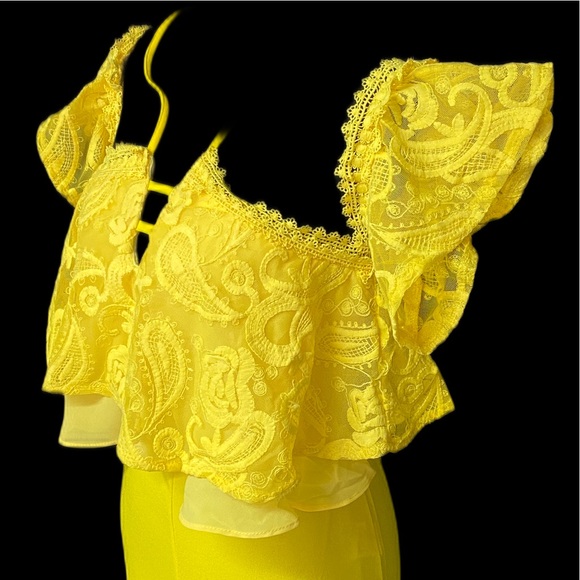 LUXM YELLOW JUMPSUIT NWOT - Picture 5 of 10